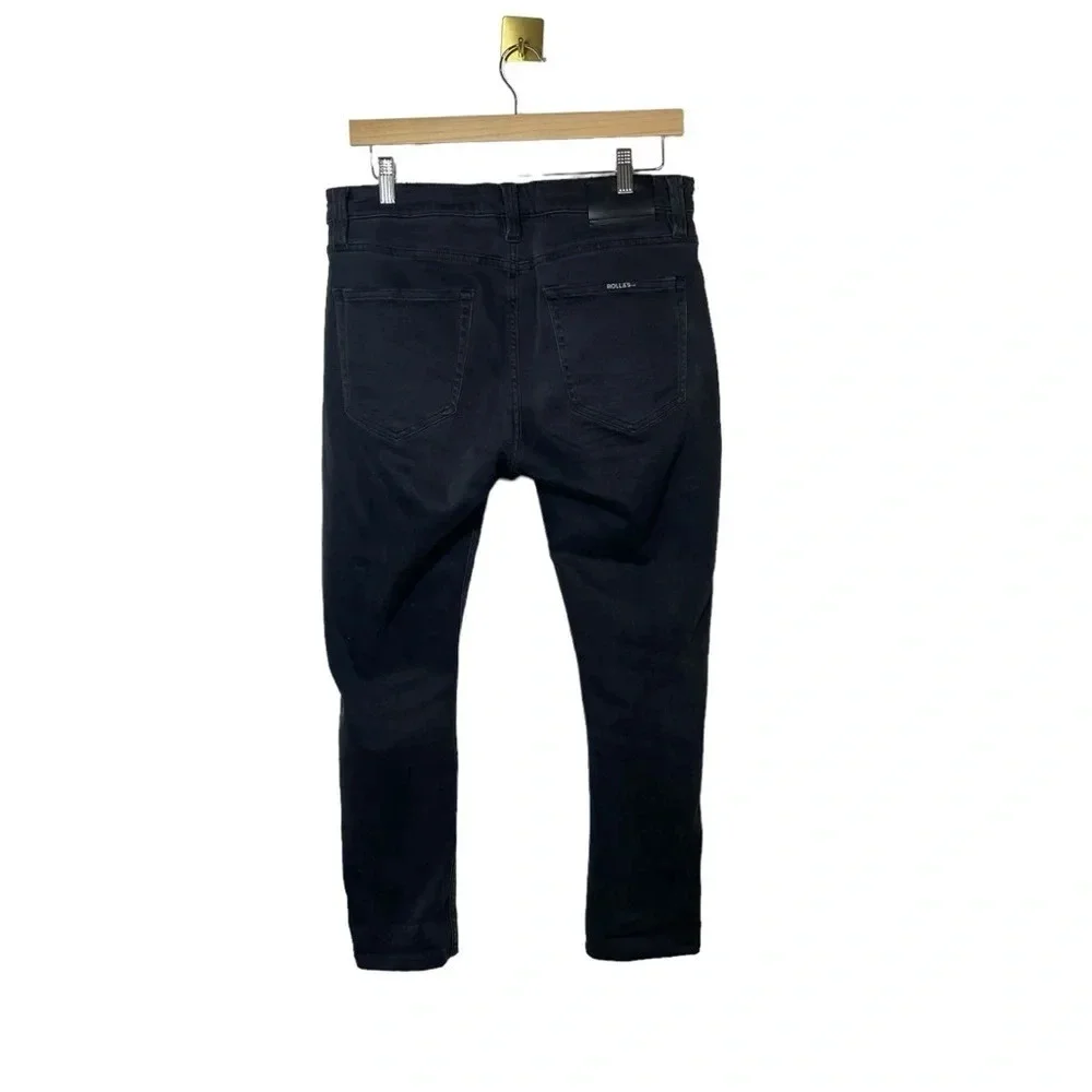 Rolla’s Stinger Slim Distressed Black Cropped Jeans Mens 32